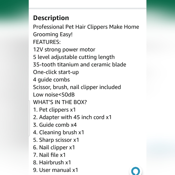 Dog & cat Clippers Shaver 12V High Power Dog Grooming Clippers for Thick Coats - Picture 11 of 11